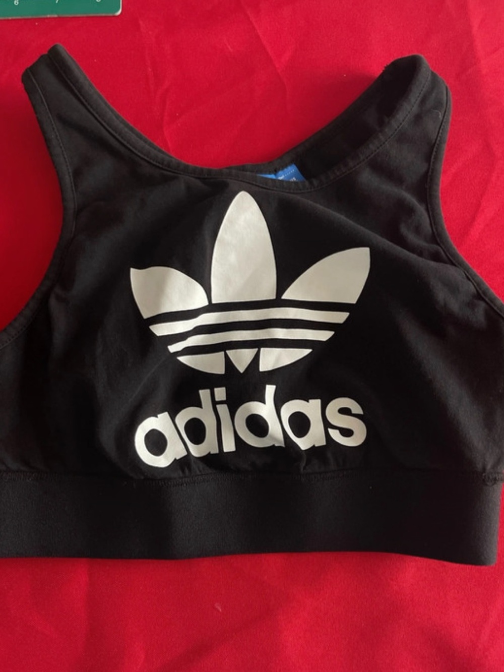 adidas Blue and White Striped Crop Bustier Top